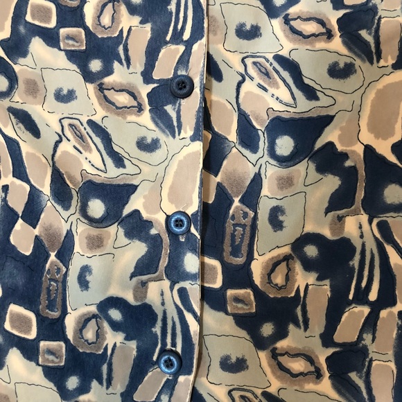 Vintage Florentine blue abstract button up dress - Picture 7 of 10